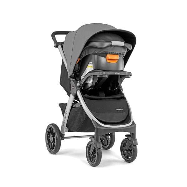 Chicco Bravo 3-in-1 Trio Travel System, Quick-Fold Stroller with KeyFit 30 Infant Car Seat and base - Camden-Black - 10