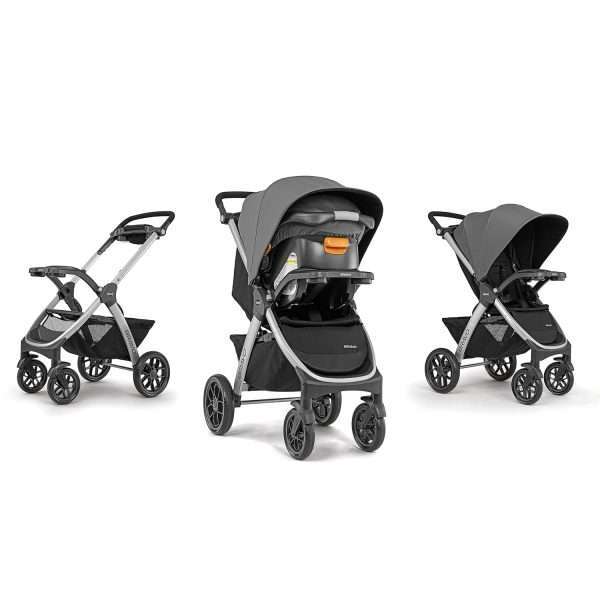 Chicco Bravo 3-in-1 Trio Travel System, Quick-Fold Stroller with KeyFit 30 Infant Car Seat and base - Camden-Black - 2