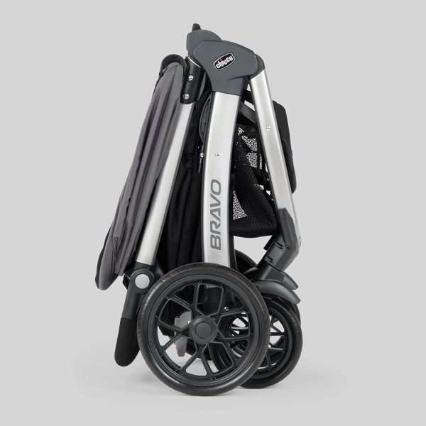 Chicco Bravo 3-in-1 Trio Travel System, Quick-Fold Stroller with KeyFit 30 Infant Car Seat and base - Camden-Black - 3