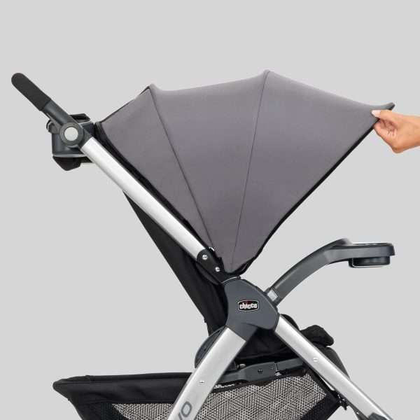 Chicco Bravo 3-in-1 Trio Travel System, Quick-Fold Stroller with KeyFit 30 Infant Car Seat and base - Camden-Black - 5