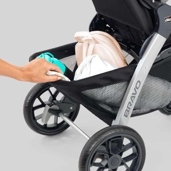 Chicco Bravo 3-in-1 Trio Travel System, Quick-Fold Stroller with KeyFit 30 Infant Car Seat and base - Camden-Black - 8