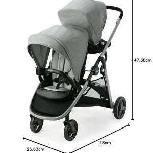 Graco Ready2Grow LX 2.0 Double Stroller Features Bench Seat and Standing Platform Options, Clark - 8
