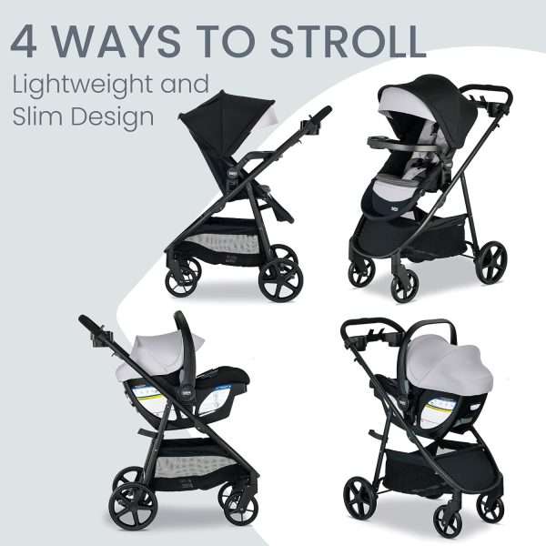 Britax Willow Brook S+ Baby Travel System, Infant Car Seat and Stroller Combo with Alpine Base, ClickTight Technology, SafeWash Insert and Cover, Glacier Onyx - 2