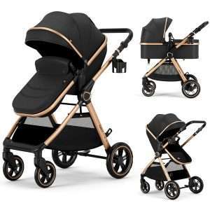 2 in 1 Baby Stroller, Convertible Bassinet Pushchair for Infants and Newborns 0-36 Months - 1