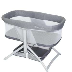 Baby Trend Quick-Fold 2-in-1 Rocking Bassinet, Shadow Stone Gray - 1