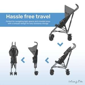 Dream On Me Aero Travel Lightweight Umbrella Stroller, Easy to Fold and Carry Travel Stroller, Adjustable and Removable Canopy - 5