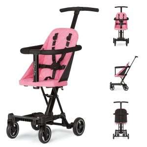 Dream On Me Lightweight and Compact Coast Rider Stroller with One Hand Easy Fold, Adjustable Handles and Soft Ride Wheels, Pink, 365-PINK - 1