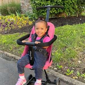 Dream On Me Lightweight and Compact Coast Rider Stroller with One Hand Easy Fold, Adjustable Handles and Soft Ride Wheels, Pink, 365-PINK - 8