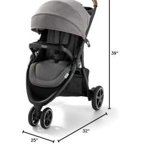 Graco Outpace LX All-Terrain 3-Wheel Baby Stroller, Cohen €” Compatible for Travel System, Easy One-Hand Fold, in-Seat Suspension for Comfortable Ride, Never-Flat Rubber Tires - 7