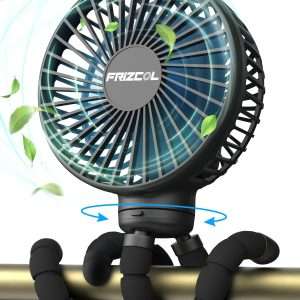 FRIZCOL Stroller Fan for Baby - Portable Fan Rechargeable - Battery Operated Fan(Use for 24Hrs) - Fan for Handheld-Clip On-Car Seat-Desk-Camping - 1
