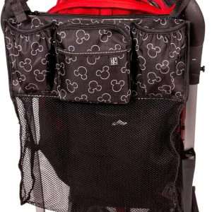 Disney Baby by J.L. Childress Stroller Organizer with Cup Holders and Mesh Storage Compartment - Disney World Travel Essential - Universal Stroller Accessory with XL Storage Bag - 1