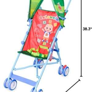 Cocomelon Umbrella Stroller with Canopy, Lightweight and Compact for Travel, 3D Stroller Red - 7