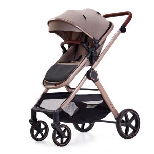 2 in 1 Baby Stroller, Newborn Infant Toddler Convertible Pram Stroller for 0-36 Months Old Babies (Beige) - 9