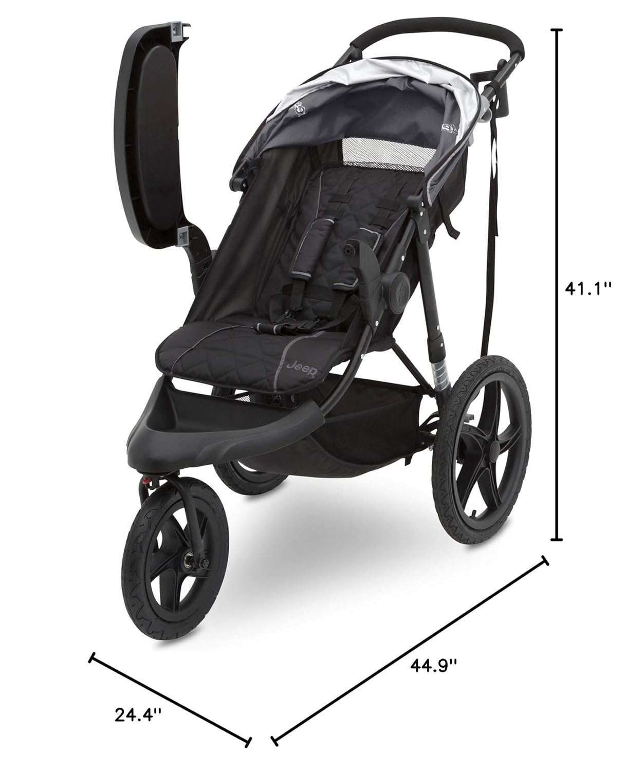 Jeep Classic Jogging Stroller by Delta Chidlren, Grey - 11