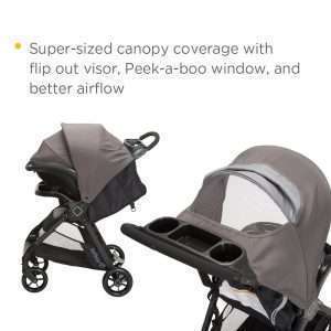 Safety 1st Smooth Ride Travel System with OnBoard 35 LT Infant Car Seat, Monument - 8