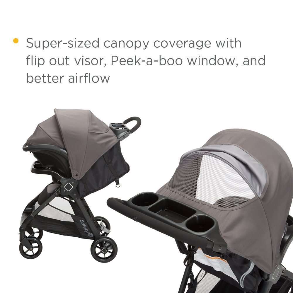 Safety 1st Smooth Ride Travel System with OnBoard 35 LT Infant Car Seat, Monument - 8