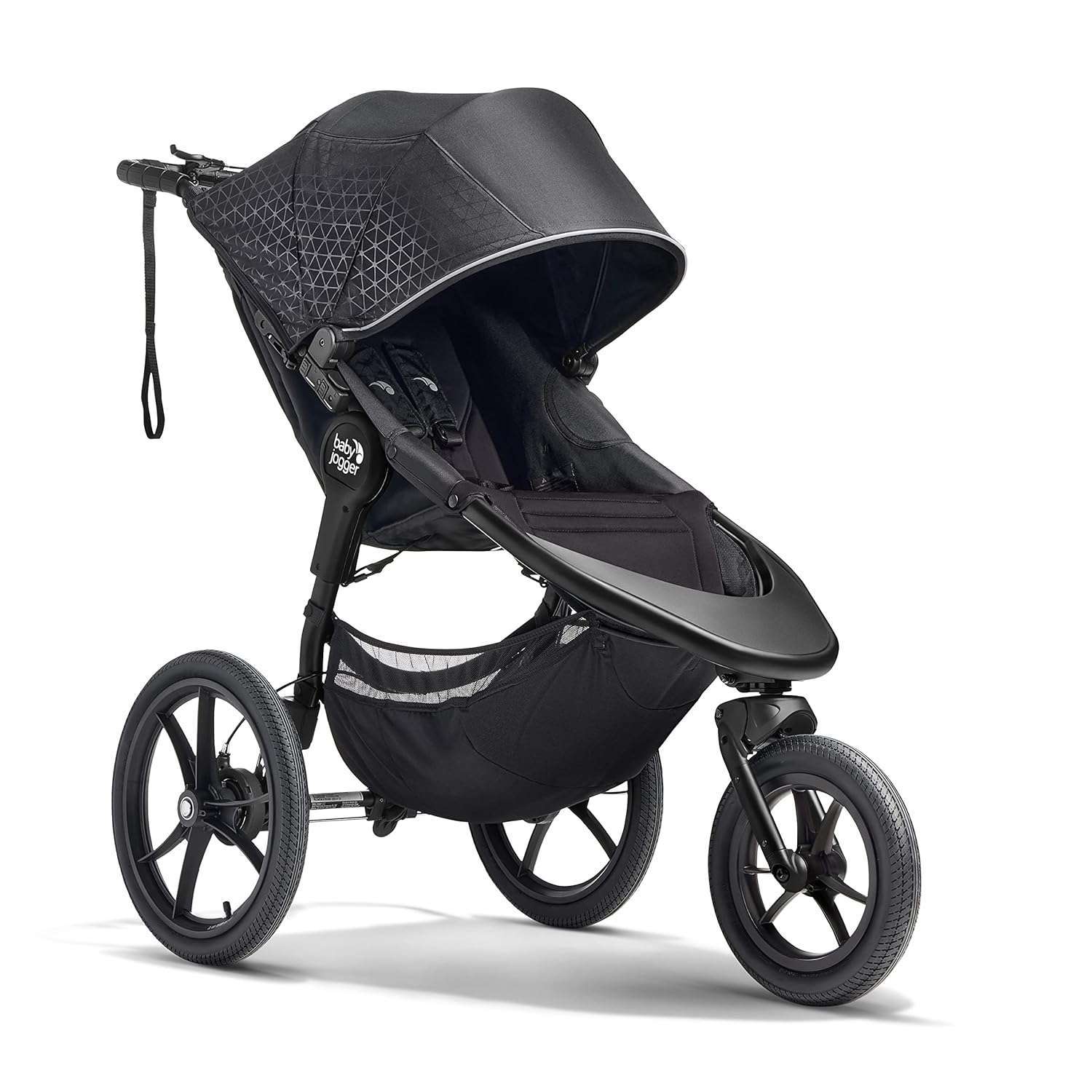 Baby Jogger Summit X3 3-Wheel Jogging Stroller with Hand Brake, One-Hand Compact Fold & All-Wheel Suspension, Midnight Black - 1