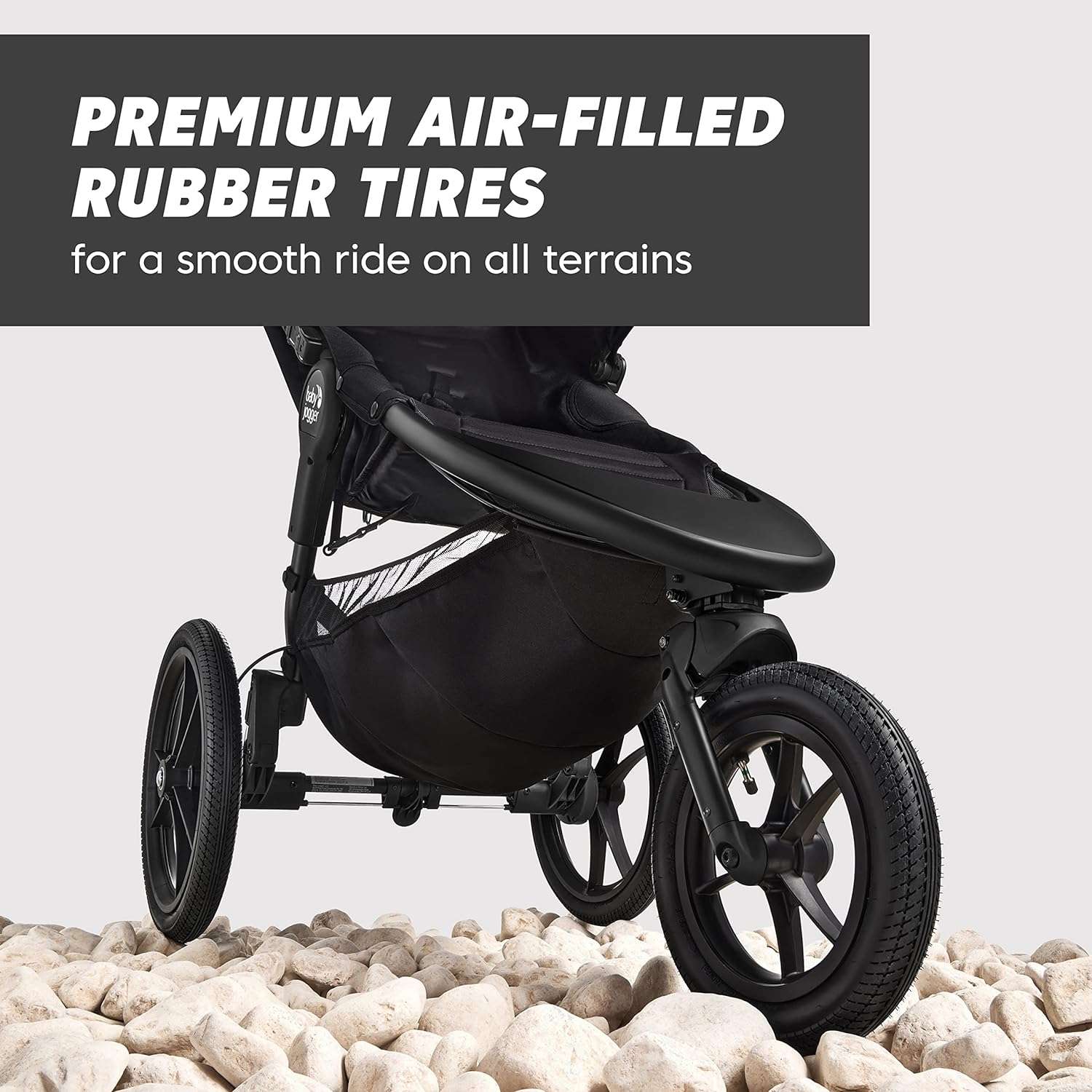 Baby Jogger Summit X3 3-Wheel Jogging Stroller with Hand Brake, One-Hand Compact Fold & All-Wheel Suspension, Midnight Black - 3