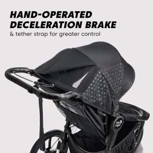 Baby Jogger Summit X3 3-Wheel Jogging Stroller with Hand Brake, One-Hand Compact Fold & All-Wheel Suspension, Midnight Black - 5