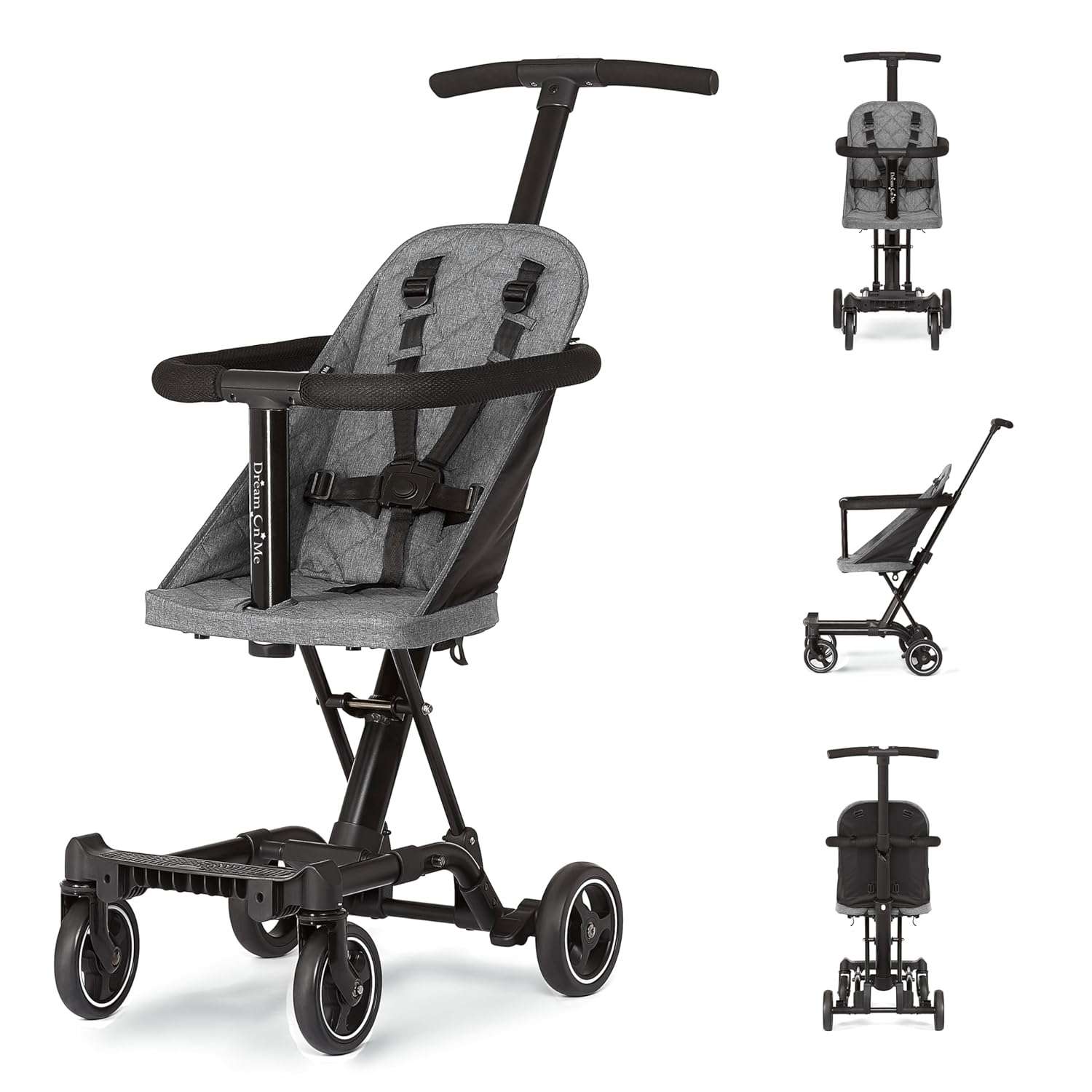 Dream On Me Lightweight And Compact Coast Rider Stroller With One Hand Easy Fold, Adjustable Handles And Soft Ride Wheels, Grey - 1