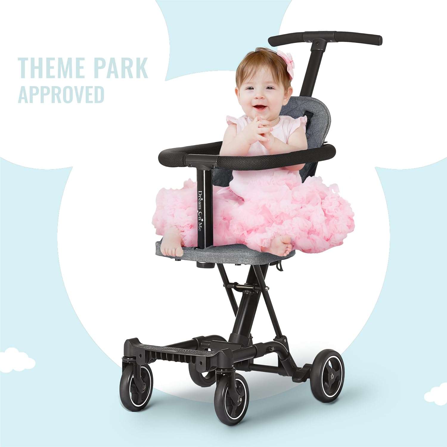 Dream On Me Lightweight And Compact Coast Rider Stroller With One Hand Easy Fold, Adjustable Handles And Soft Ride Wheels, Grey - 2