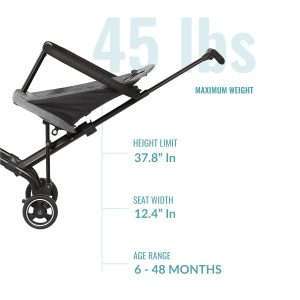 Dream On Me Lightweight And Compact Coast Rider Stroller With One Hand Easy Fold, Adjustable Handles And Soft Ride Wheels, Grey - 3