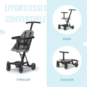 Dream On Me Lightweight And Compact Coast Rider Stroller With One Hand Easy Fold, Adjustable Handles And Soft Ride Wheels, Grey - 5