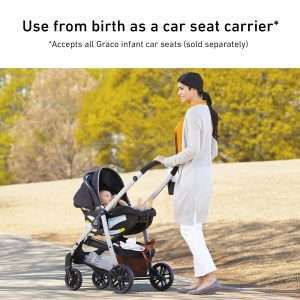 Graco Modes Pramette Stroller, Baby Stroller with True Pram Mode, Reversible Seat, One Hand Fold, Extra Storage, Child Tray, Pierce - 5