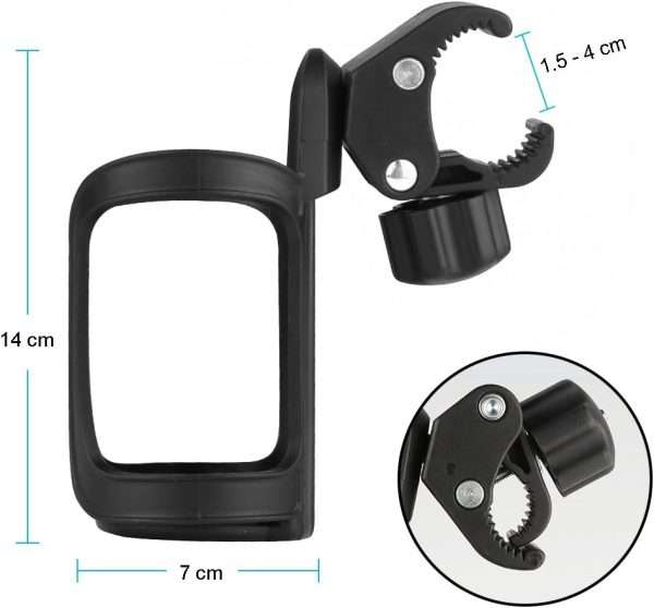 Accmor Bike Cup Holder, Bike Water Bottle Holders, Universal 360 Degrees Rotation Cup Holder for Bicycle, Stroller, Scooter, Walker, Wheelchair, Bike Bottle Holders for Kids Adults - 7