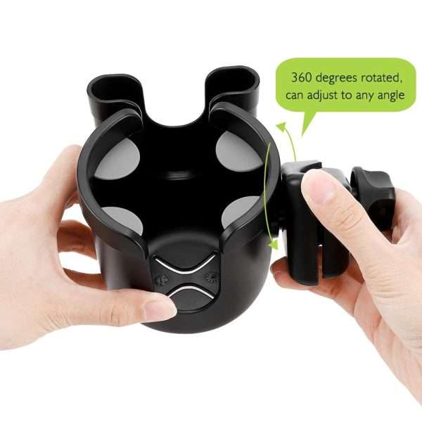 Accmor Stroller Cup Holder with Phone Holder, Bike Cup Holder, Universal Cup Holder for Uppababy Nuna Doona Strollers, 2-in-1 Cup Phone Holder for Stroller - 6