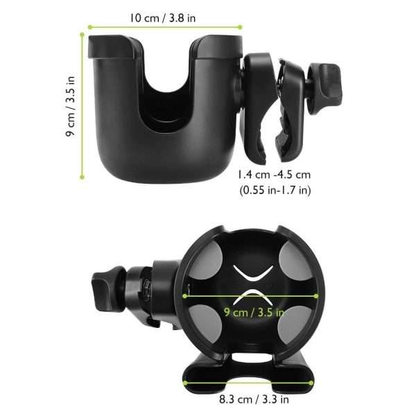 Accmor Stroller Cup Holder with Phone Holder, Bike Cup Holder, Universal Cup Holder for Uppababy Nuna Doona Strollers, 2-in-1 Cup Phone Holder for Stroller - 9