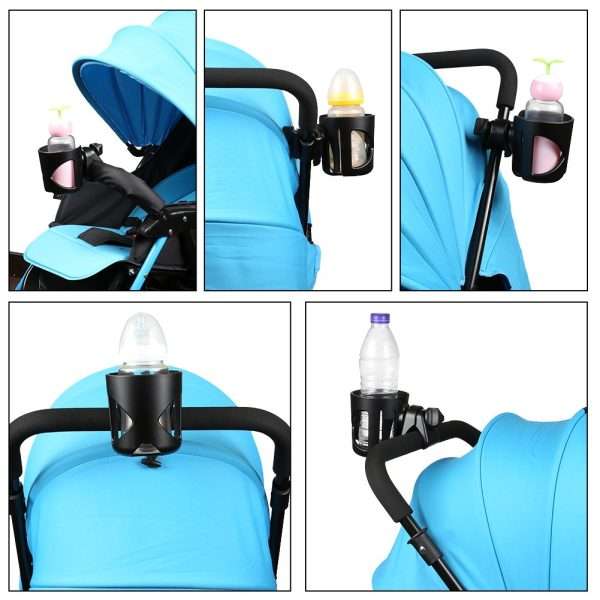 Accmor Universal Cup Holder, Stroller Cup Holder, Bike Cup Holder, 360° Rotatable Large Caliber Designed Cup Holder for Stroller, Wheelchair, Walker, Scooter, Black - 6