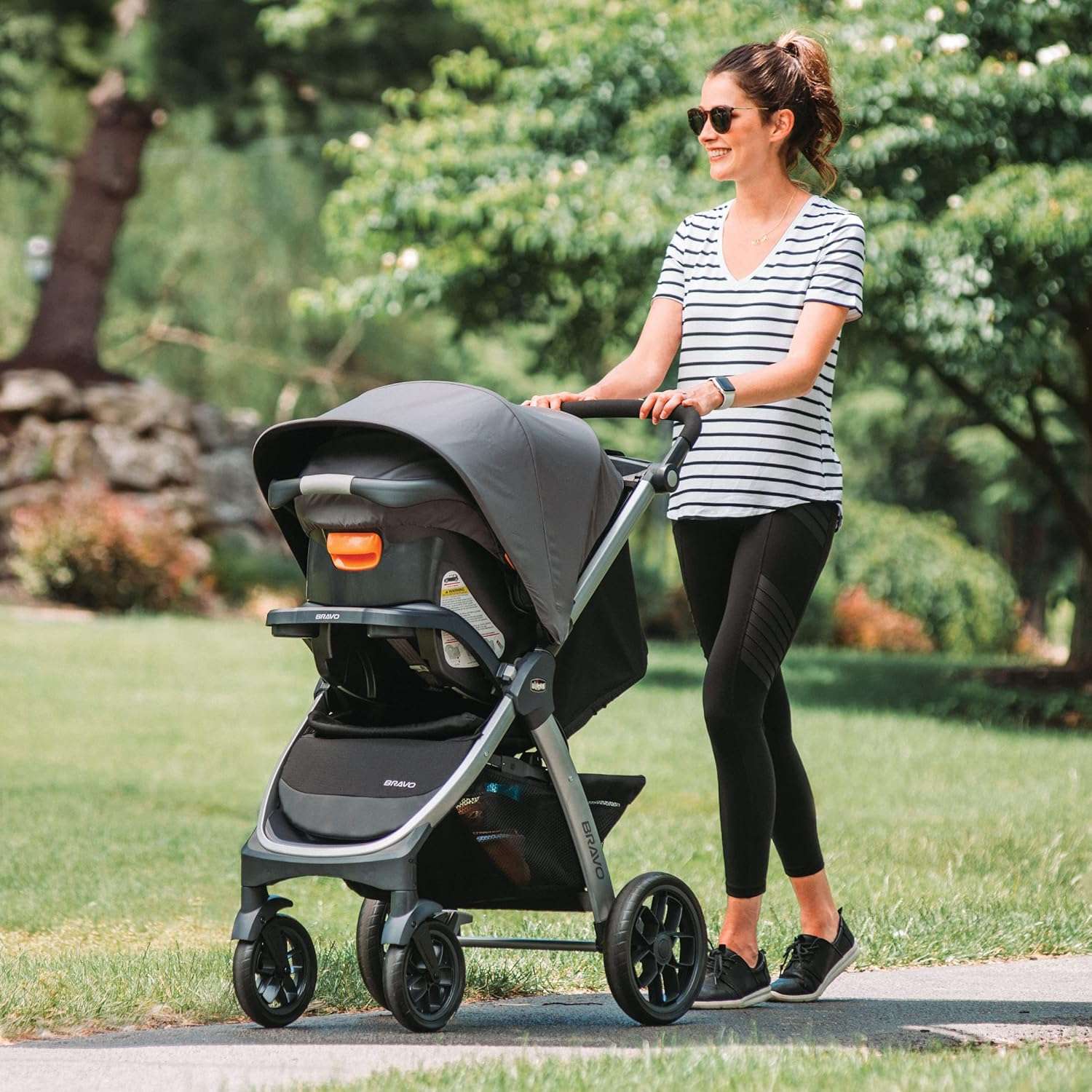 Chicco Bravo Quick-Fold Stroller - Black - Black - 3