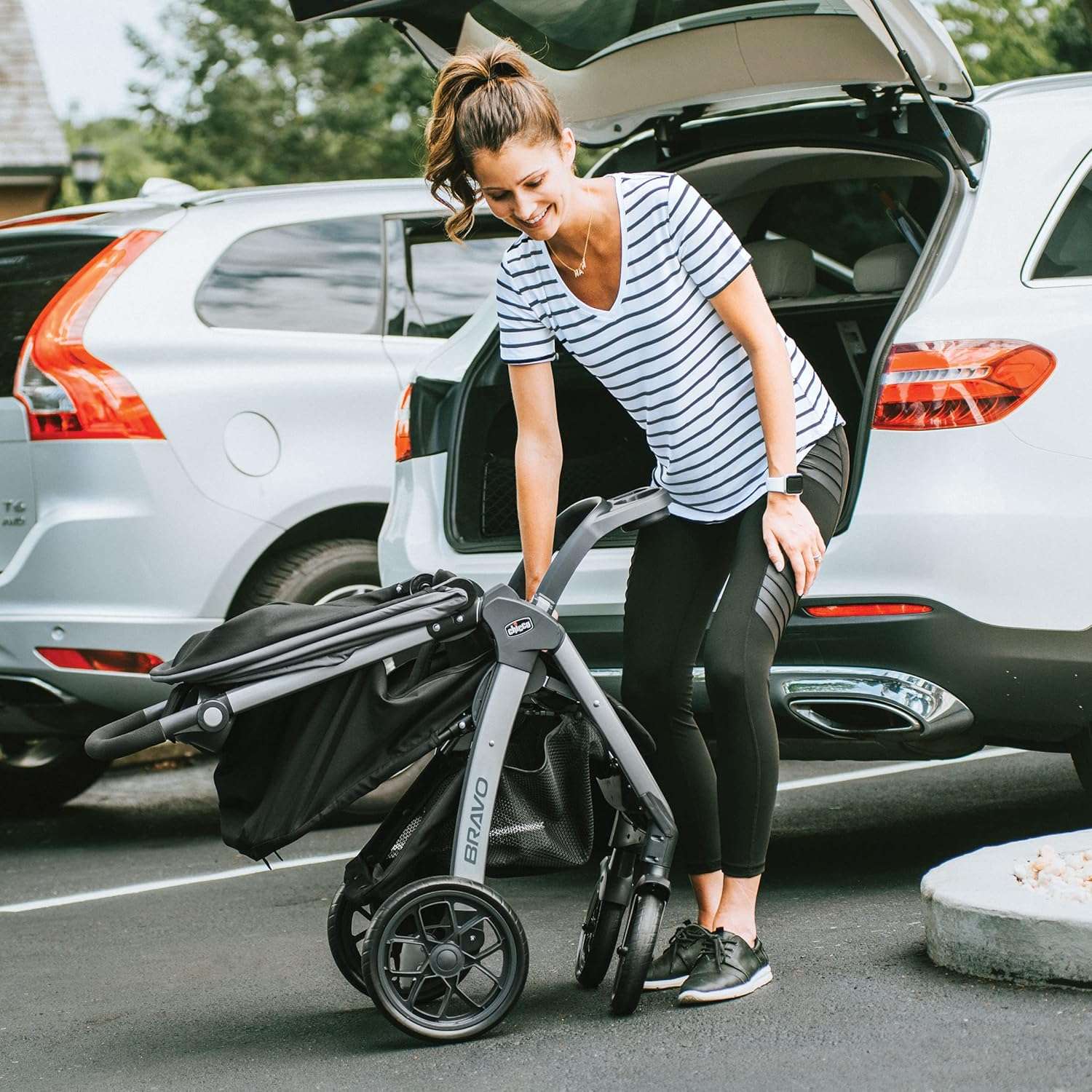 Chicco Bravo Quick-Fold Stroller - Black - Black - 5