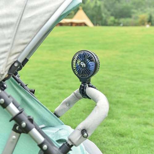 HomeLifairy Battery Operated Stroller Fan Flexible Tripod Clip On Fan with 3 Speeds and Rotatable Handheld Rechargeable Personal Portable Fan for Baby Car Seat Crib Bike Treadmill - 2