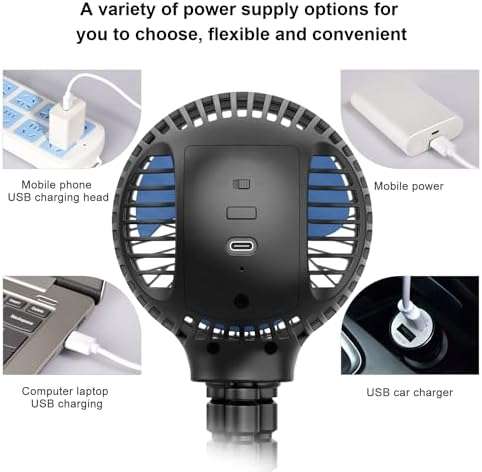 HomeLifairy Battery Operated Stroller Fan Flexible Tripod Clip On Fan with 3 Speeds and Rotatable Handheld Rechargeable Personal Portable Fan for Baby Car Seat Crib Bike Treadmill - 6