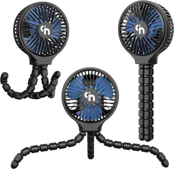 HomeLifairy Battery Operated Stroller Fan Flexible Tripod Clip On Fan with 3 Speeds and Rotatable Handheld Rechargeable Personal Portable Fan for Baby Car Seat Crib Bike Treadmill - 7