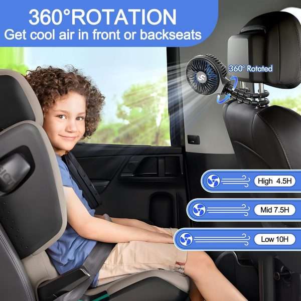 WiHoo Mini Handheld Stroller Fan,Personal Portable Car Seat Baby Fan with Flexible Tripod Fix on Stroller,USB or Battery Operated Desk Fan Adjustable 3 Speeds for Travel Treadmill Golf Cart - 5