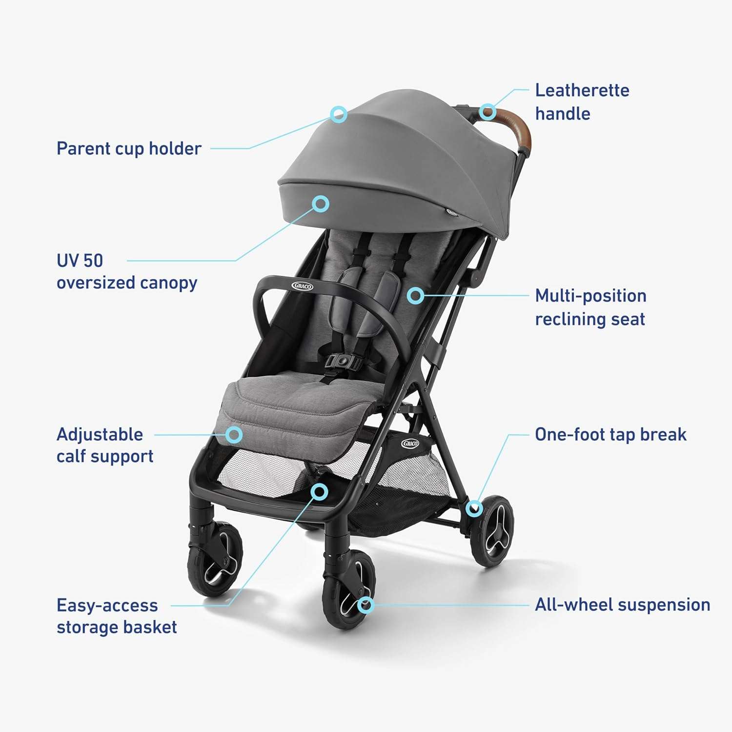 Graco Ready2Jet Compact Stroller – Compact Travel Stroller with Automatic Fold - 6
