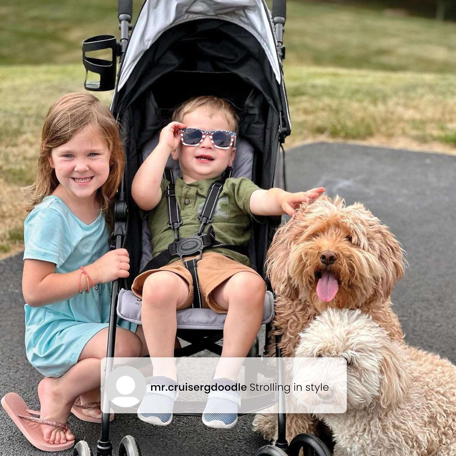 Jeep AdventureGlyde Stroller by Delta Children - Lightweight Travel Stroller with Smoothest Ride & Compact Fold, 3-Position Recline, Extra Large Storage Basket, Black-Grey - 6