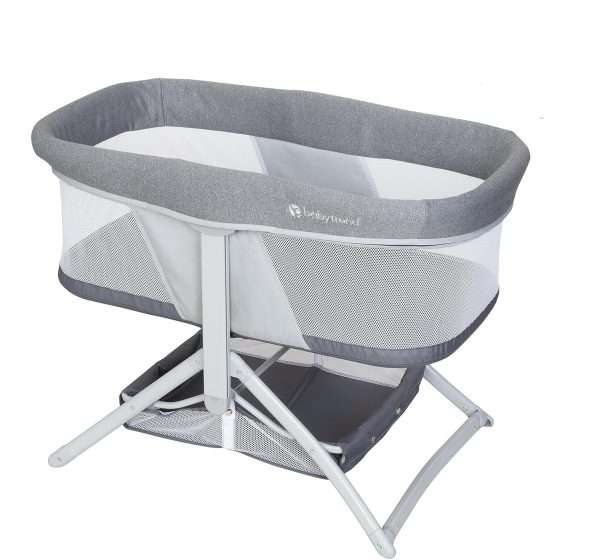 Baby Trend Quick-Fold 2-in-1 Rocking Bassinet, Shadow Stone Gray - 1