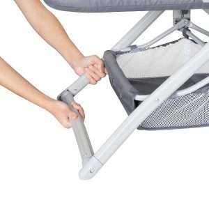 Baby Trend Quick-Fold 2-in-1 Rocking Bassinet, Shadow Stone Gray - 3