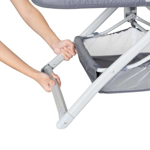Baby Trend Quick-Fold 2-in-1 Rocking Bassinet, Shadow Stone Gray - 3