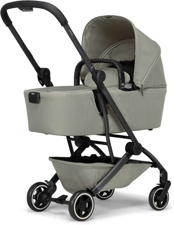 Joolz AER+ Carrycot for Newborn - One-Hand Foldable Cot - Breathable Mattress - Lightweight Stroller Bassinet for Baby - Extended Sunhood - Water-Repellent - Sage Green - 2