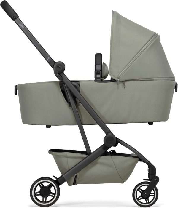 Joolz AER+ Carrycot for Newborn - One-Hand Foldable Cot - Breathable Mattress - Lightweight Stroller Bassinet for Baby - Extended Sunhood - Water-Repellent - Sage Green - 4