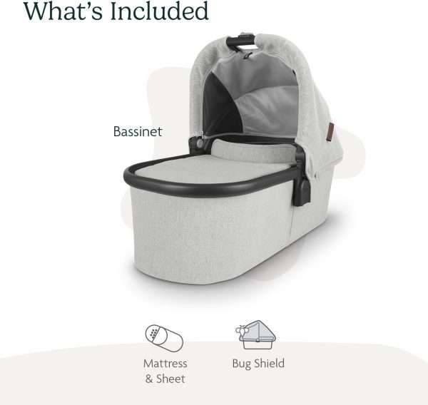 UPPAbaby Bassinet-Compatible with Vista, Cruz, Ridge, Minu Strollers-Overnight Sleep Solution-Mattress, Sheet, and Bug Shield Included-Anthony - 2