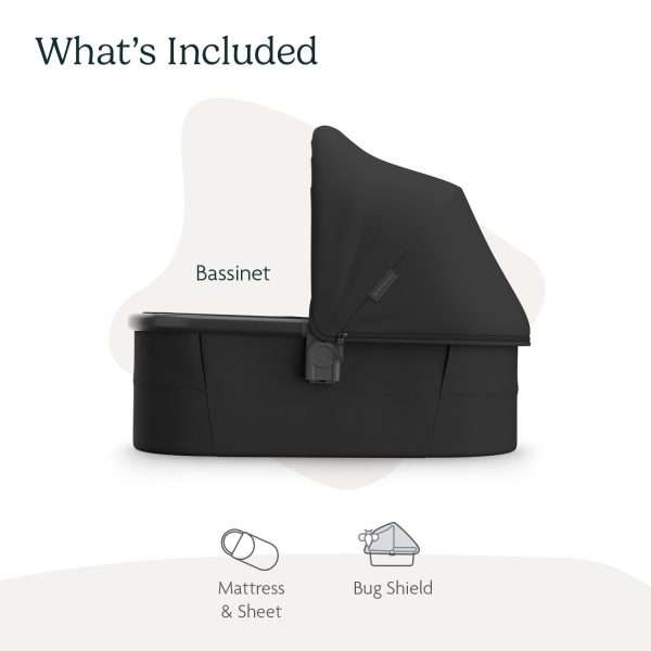 UPPAbaby Bassinet V3 - Compatible with Vista, Cruz, Ridge, Minu Strollers - Overnight Sleep Solution - Mattress, Sheet and Bug Shield Included - Jake - 2