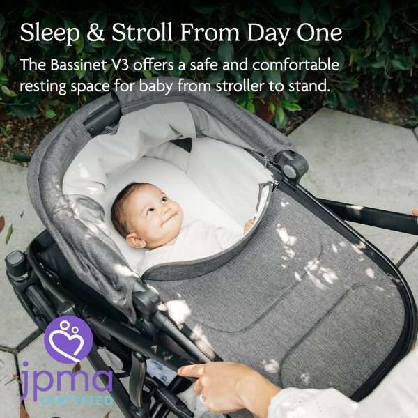 UPPAbaby Bassinet V3 - Compatible with Vista, Cruz, Ridge, Minu Strollers - Overnight Sleep Solution - Mattress, Sheet and Bug Shield Included - Jake - 3