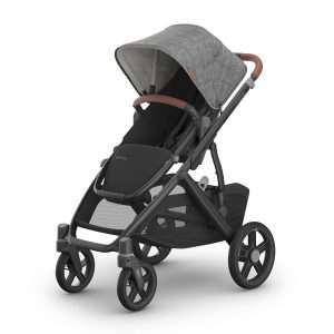 UPPAbaby Vista V3 Stroller - Full-Size Single-to-Double Stroller System - Toddler Seat, Bug Shield, Rain Shield, and Storage Bag Included - Greyson - 1