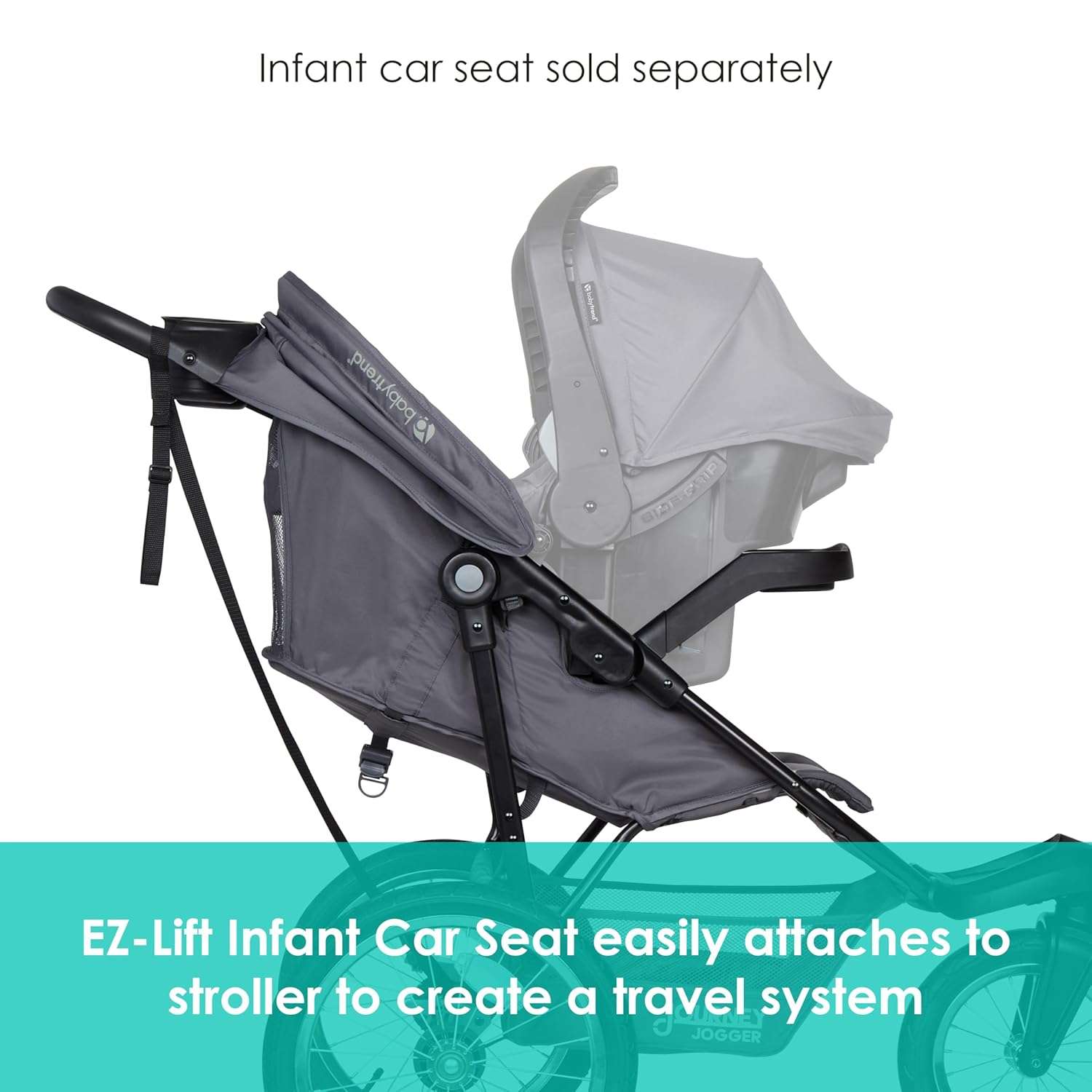 Baby Trend Journey Jogging Stroller, Stellar Grey - 5